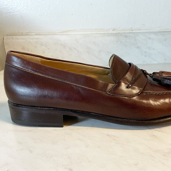 Bally Brown Leather Loafers with Tassels main image 6